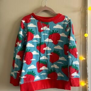 Mini Boden Red Strawberry Sweatshirt size 6-7